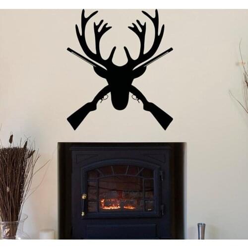 Deer Antlers Wall Decal Rustic Hunting Wall Decor Bedroom Living Room Vinyl Stickers Rustic Country Home Decoration Murals J11