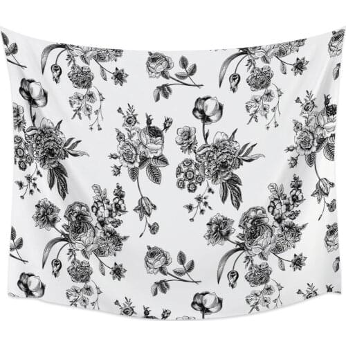 Victorian Flower Wall Tapestry Cover Beach Towel Picnic Yoga Mat Home Decoration