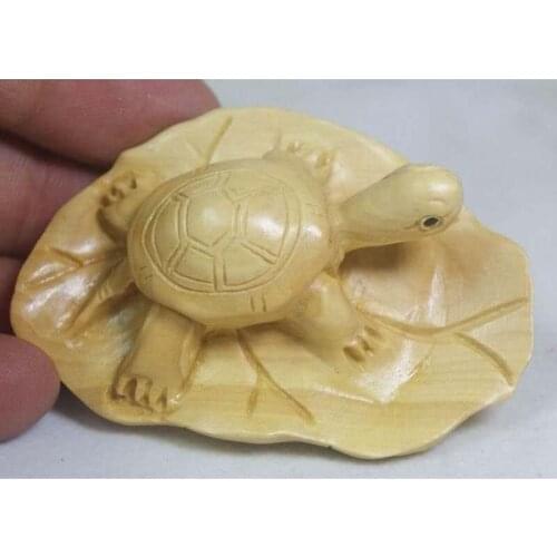 Chinese Handwork Carving Lovely Cat Old Boxwood Netsuke