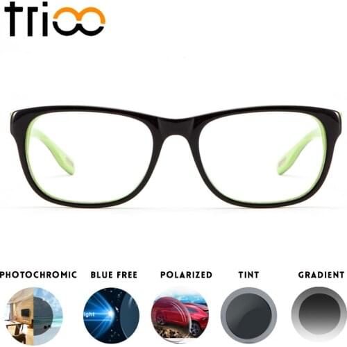 TRIOO Women Men Glasses Prescription Unisex Youthful Style Myopia Eye Glasses Square Progressive Corrective Glasses Diopter