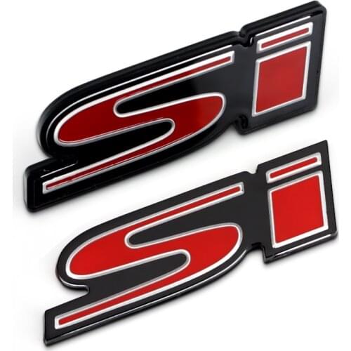 Original Red Si Tail Thin Sticker PMMA + Aluminum Alloy Car Styling Refitting Emblem Badge 3D Sticker/Grille for Honda Civic etc