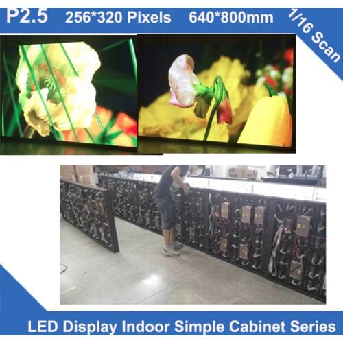 TEEHO P2.5 indoor simple Cabinet 640mm*800mm 256*320 dots 1/16 1/32 scan video led screen fixed installation wedding school
