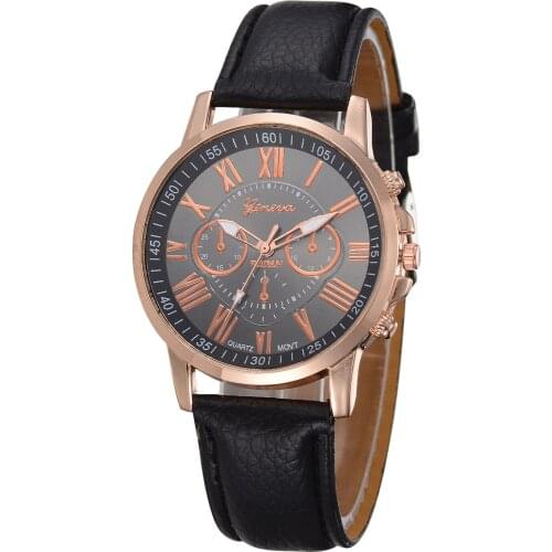 Pu Belt Three-Eye Quartz Watch Hot Sale Double-Layer Literal Womens Watch Yiwu Spot Special Offer