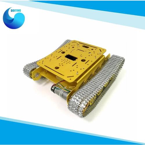 All Metal Shock Absorption Tank Chassis RC Robot Car Chassis with Aluminum Alloy Frame M etal Track 9V/12/33 Motor TS100