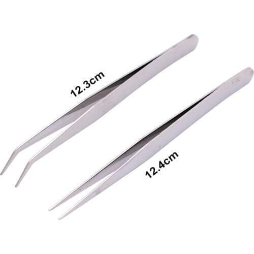 Cheapest 12cm Without Package Straight Head / Curved Head Tweezers Nipper for Phone Repairment DIY Repair Tools 2000pcs/lot