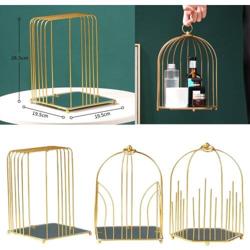 Nordic Simple Iron Art Makeup Rack for Home Living Room Display Perfume Dressing Table Skincare Cosmetic Organiser Box