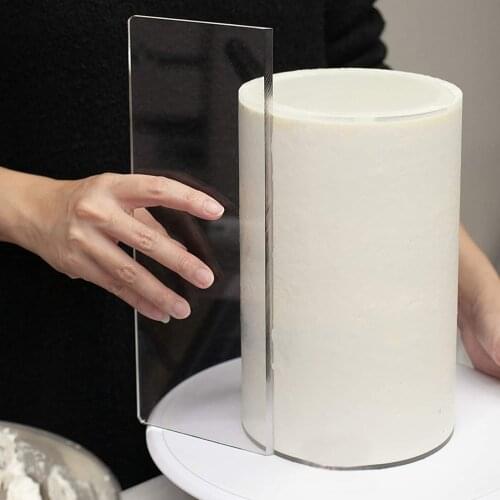 Transparent Cake Cream Scraper Cake Making Scraper Rectangular Acrylic Cake Baking Tool Cake Scraper For Bakery 12/14/10/8 Inch