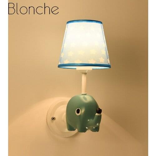 Modern Cartoon Kids Wall Lamp Sconce Cute Animal Wall Light for Bedroom Study Creative Design Lighting Fixtures Led Luminaire