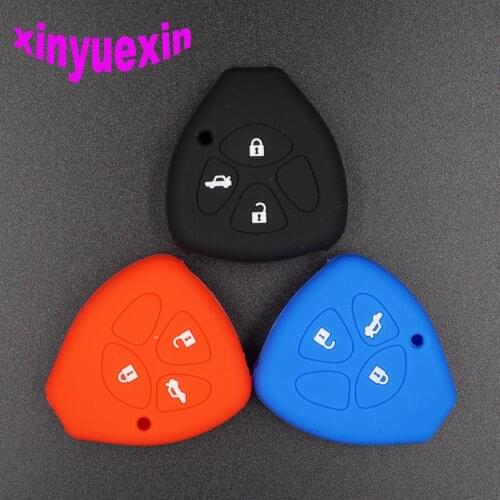 Xinyuexin Silicone Car Key Cover FOB Case For Toyota Camry Corolla Vios Reiz Crown RAV4 Remote Key Jacket Car-stying