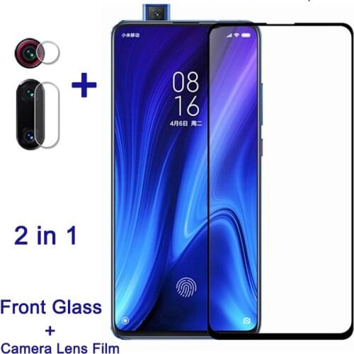2 in 1 Protective Glass On For Xiaomi Mi 9T Pro Screen Protector Camera Lens Film on redmi k20 pro full cover glass mi9 t mi9t