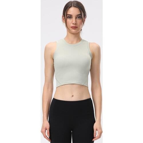 Womens Longline Sports Bra Workout Crop Tops Running Fitness Tank Tops Built in Bra Medium Support with Removable Pads