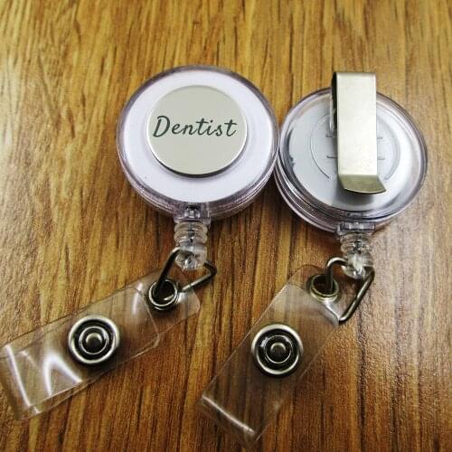 Dentist ID Badge Reel gift for him/her friend family retractable recoil id badge holder work fun