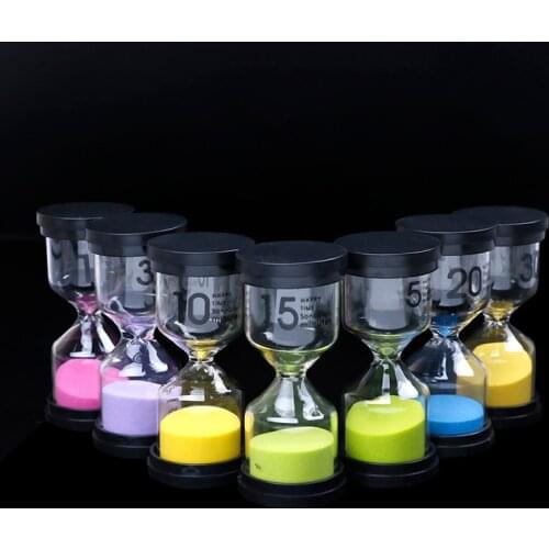 1Pc Desktop Mini Sand Clock Timers 7 Colors 1/3/5/10/15/20/30 Minutes Hourglass Timer for Children Brush Teeth Home Ornament