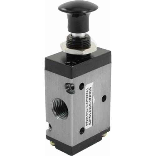1pc Five Port Two Way 3R210-08 Hand Pull Solenoid Valve Air Cylinder 0.15-0.8Mpa G1/4 Air Flow Out Hole Size