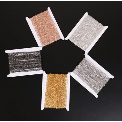 10m/roll 2/2.5/3mm Iron Metal Necklace Chains Supplies Bulk Lot Gold Silver Color Open Link Chains For Diy Jewelry Accessories