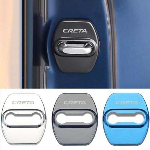 4Pcs/lot Stainless Steel Door Lock Cover For Hyundai CRETA iX25 Auto Door Protect Buckle Car accessories interior