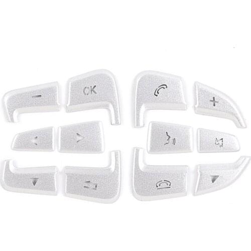 Car Aluminum Steering Wheel Button Trim Cover Decoration Stickers Accessories for Benz a B V CLA GLE CLS Class 2015-2019