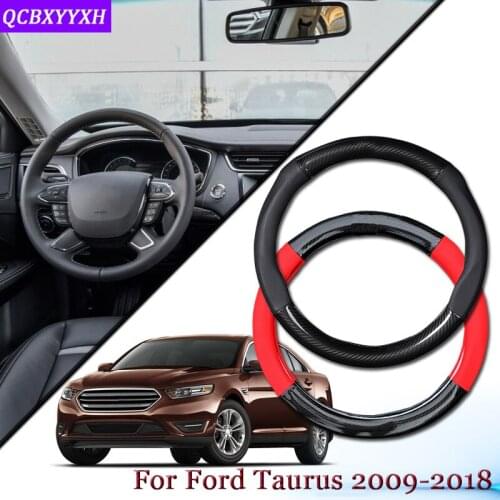 Car Carbon Fiber Leather Car Steering Wheel Cover Car Steering-wheel Hubs Automobiles Auto Accessories For Ford Taurus 2009-2018