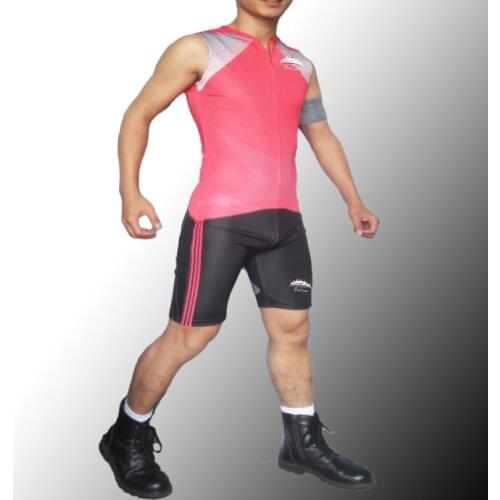 Badiace Man Tight Fast Running Speedsuit One Piece Sleeveless Suit Track and Field Zipper Singlet Bodywear Man Tight Rashguards