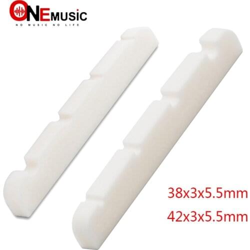50pcs/lots Slotted Real Bone 4 String JB Bass Nuts For Electric Bass 38/42x3x5.5MM