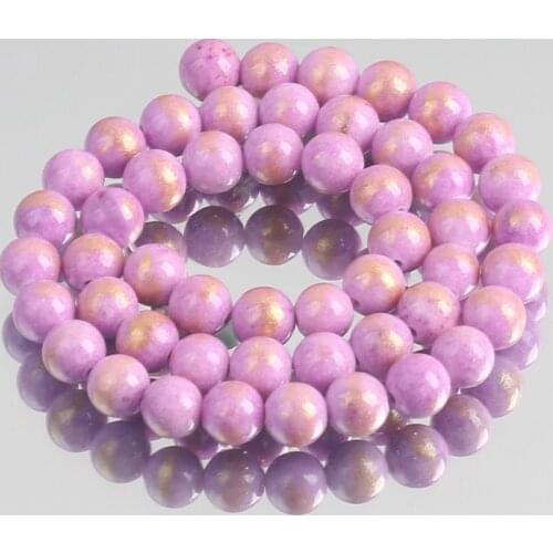 Violet Lapis Lazuli Jades Stone Beads Round Loose Spacer Beads For Jewelry Making DIY Bracelet Accessories 4/6/8/10/12mm 15