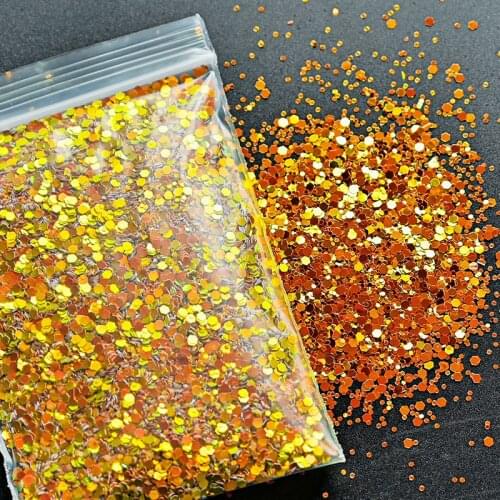 50g 1-3mm Mixed Size Chameleon Glitter Flake Sequins Hexagon Holographic Chunky Glitter Dazzling Sequins For Nail 12Colors #$127