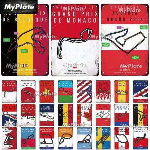 Classic Grand Prize Metal Signs Vintage Tin Sign Poster Decorative Plates Wall Stickers Pub Bar Garage Decor Racing Car Poster