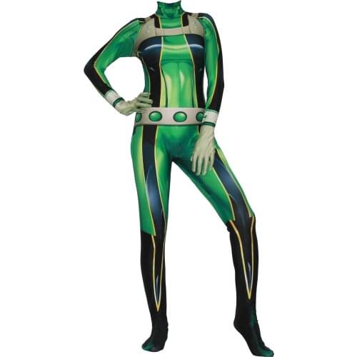 Ainiel My Hero Academia Froppy Tsuyu Asui Cosplay Costume Spandex Zentai Suit Women Girls Bodysuits Halloween Kids and Adults