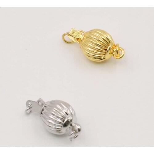 5PCS Alloy Round Pumpkin Clasp Fitting Silver-plate/Gold-plated DIY Loose Beads Necklace Bracelet Girl Women Hand Made Jewelry