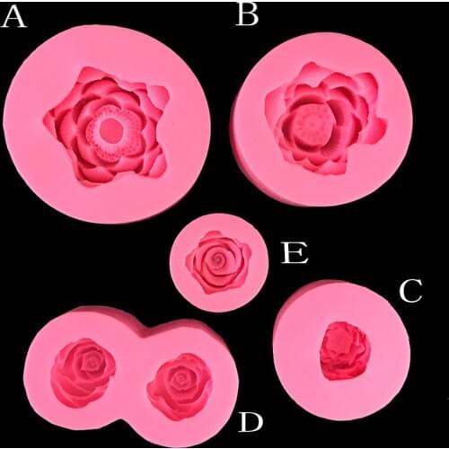 Minsunbak Various types of flowers Fondant silicone mold 3D Flower Shape Handmade Soap Candle Mould DIY cake decorating tools