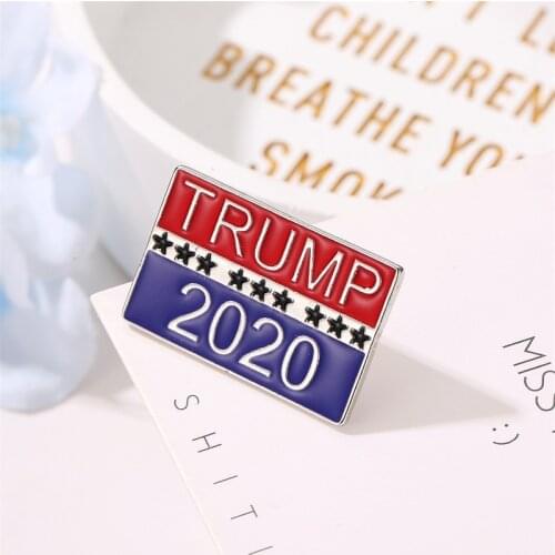 Trendy Clothes Brooches For Women And Men Trump 2020 Election Enamel Pins Metal Badge Accessoire Gift Fashion Jewelry