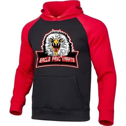 Eagle Fang Karate Cobra Kai Fashion Street Printing Men Hoodie Autumn Fleece Warm Sweatshirts Pullover Hoody Raglan Hoodie Man