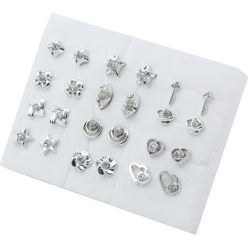 12 Pairs/Set Mixed Styles Earrings Set Women Jewelry Accessories Piercing Ball Stud Earring kit Bijouteria Brincos