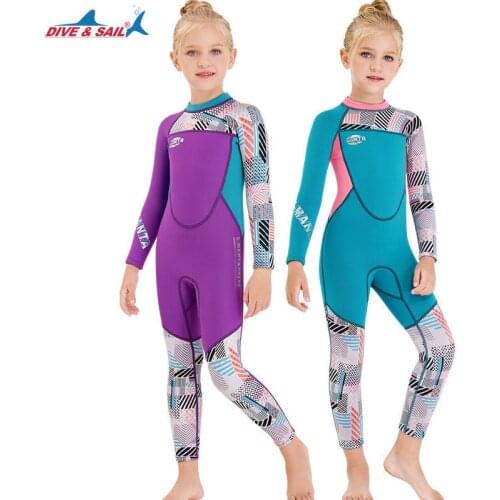 2.5 mm Neoprene Wetsuit Swimwear For Girls Kid Patchwork Swimsuit Diving Suit Wetsuits For Kids Girl Surfing Jellyfish Wet Suit