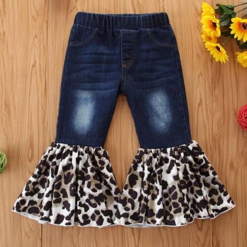 2021 New Arrival Baby Pants Childrens Clothing Kids Bell Bottom Pants Girls Baggy Jeans Newborn Denim Trousers Pantalon Bebe