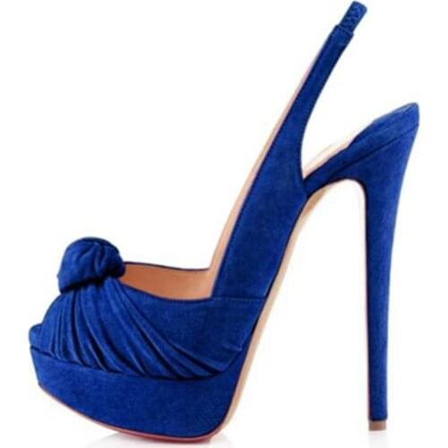 SHOFOO shoes.Fashion womens sandals. Suede, about 4.5cm waterproof platform, 14.5cm high heel sandals. Party show shoes