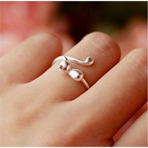 Charming Cat Finger Ring for Women Vintage Boho Knuckle Party Rings Punk Jewelry Gifts for Girls