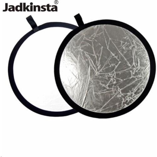 Jadkinsta 60cm 80cm 110cm Silver White Photo Studio Reflector Round Foldable Portable Reflectors Flash Photography Accessories