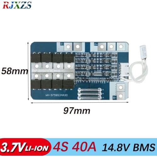 4S 21A/40A 16.8V Li-ion BMS Battery Protection Board PCM With Balancing for Lithium Ion LicoO2 Limn2O4 18650 li battery