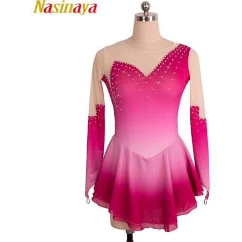 Nasinaya Figure Skating Dress Customized Competition Ice Skating Skirt for Girl Women Kids Patinaje Gymnastics Performance 105
