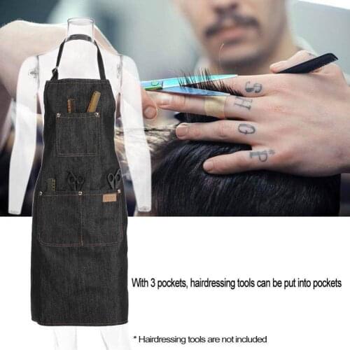 Adjustable Salon Hair Cutting Hairdresser Barber Denim Apron Cooking Cloth Unisex Adult Aprons For Salon Hair Cutting Supplies