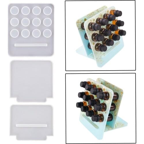 Handmade Silicone Epoxy Resin Mold Essential Oil Holder Mould Lipsticks Tray Craft Tool Kids Adults