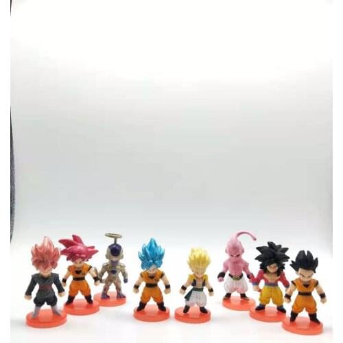 Japanese Anime 6cm 8pcs/set With Box Dra Ball Z Super 4 20th Anniversary Edition Son Goku Vegeta Broly Art Decorations