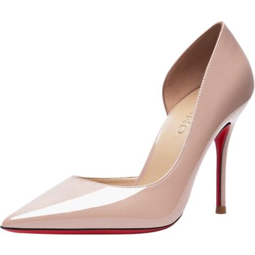 Quality Side Open Women Red Bottom Sandals Nude Sexy thin Heel Stilettos High Heeled Pumps for Daily Summer Wear Lady Shoes