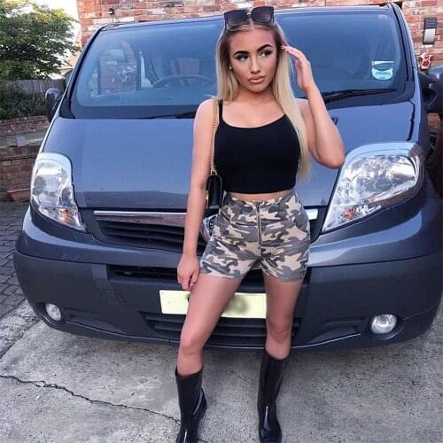 Melody High Waist Womens Summer Fitness Sportswear Short Pants Basic Army Camouflage Trousers Femme Push Up Shorts