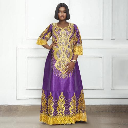 H&D 2021 Plus Size Dashiki Ankara Dress For Women South African Lace Maxi Dresses Riche Bazin Dress Turban Lady Clothing Boubou