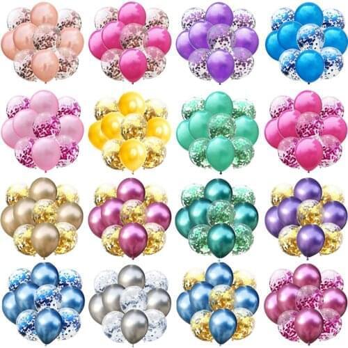 10pcs Mix Rose Gold Latex Balloons Confetti Balloons Birthday Party Decor Kids Wedding Birthday Decor Helium Baloon Baby Shower