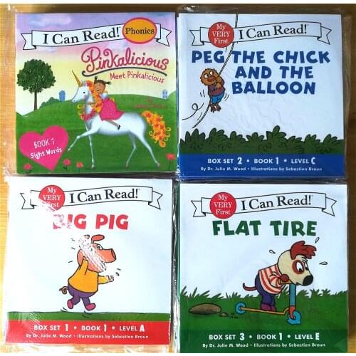 12X12CM Mini Pocket English Story Books mkd1 I Can Read Phonics Picture Books 12pcs per set