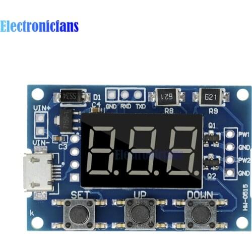 2 Channel Dual Way Independent PWM Generator Digital LED Duty Cycle Pulse Frequency Board Module 5-30V/Micro Usb 5V Power
