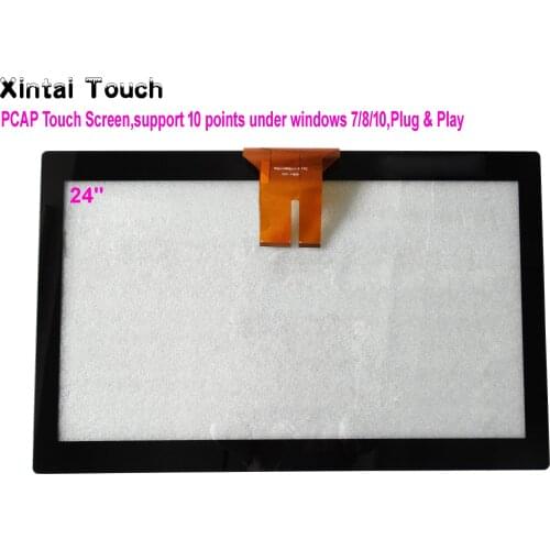 24'' Projected Capacitive Touch Screen Panel 10 Points+USB Controller Win 7,8 ,10 USB For LCD Monitor with fast free shipping